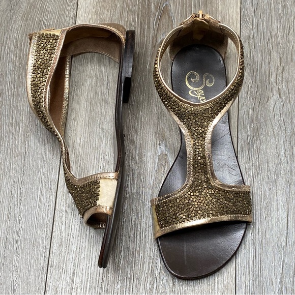 Seychelles Women’s Beaded Open Toe Sandals Leather Ankle Strap Size 7.5 - Picture 3 of 16